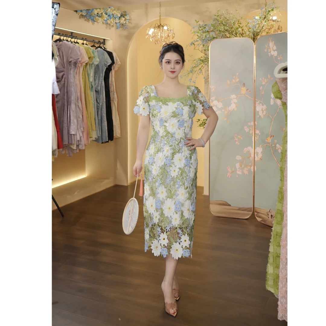 冰冰定制-054（春色满园）连衣裙DMN923
