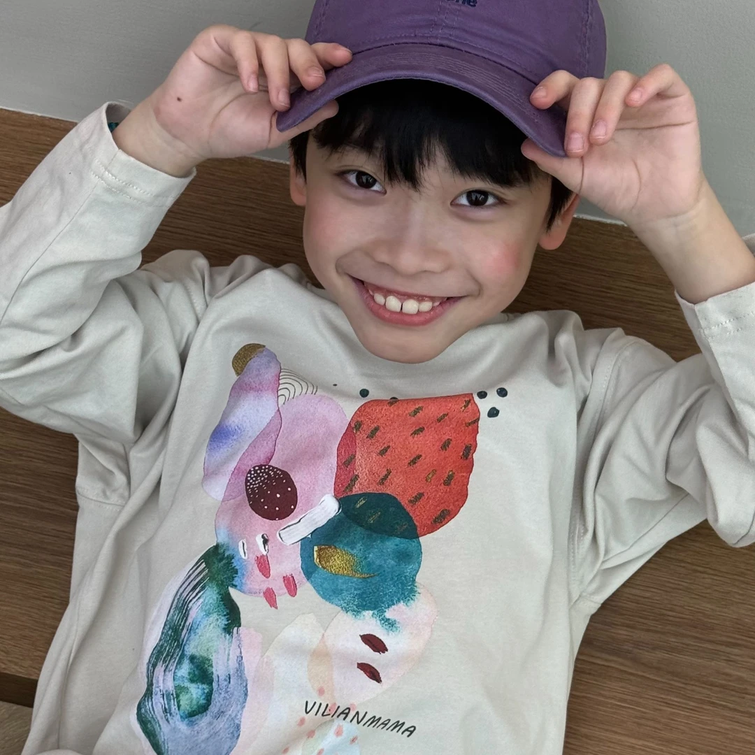 vilimama25年春款彩色泡泡印花长袖T恤55373