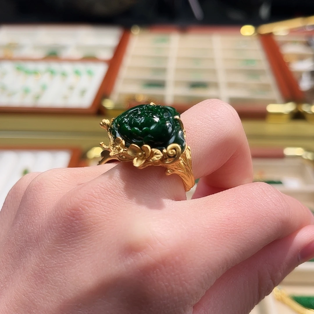 翡翠银S925镶嵌戒指