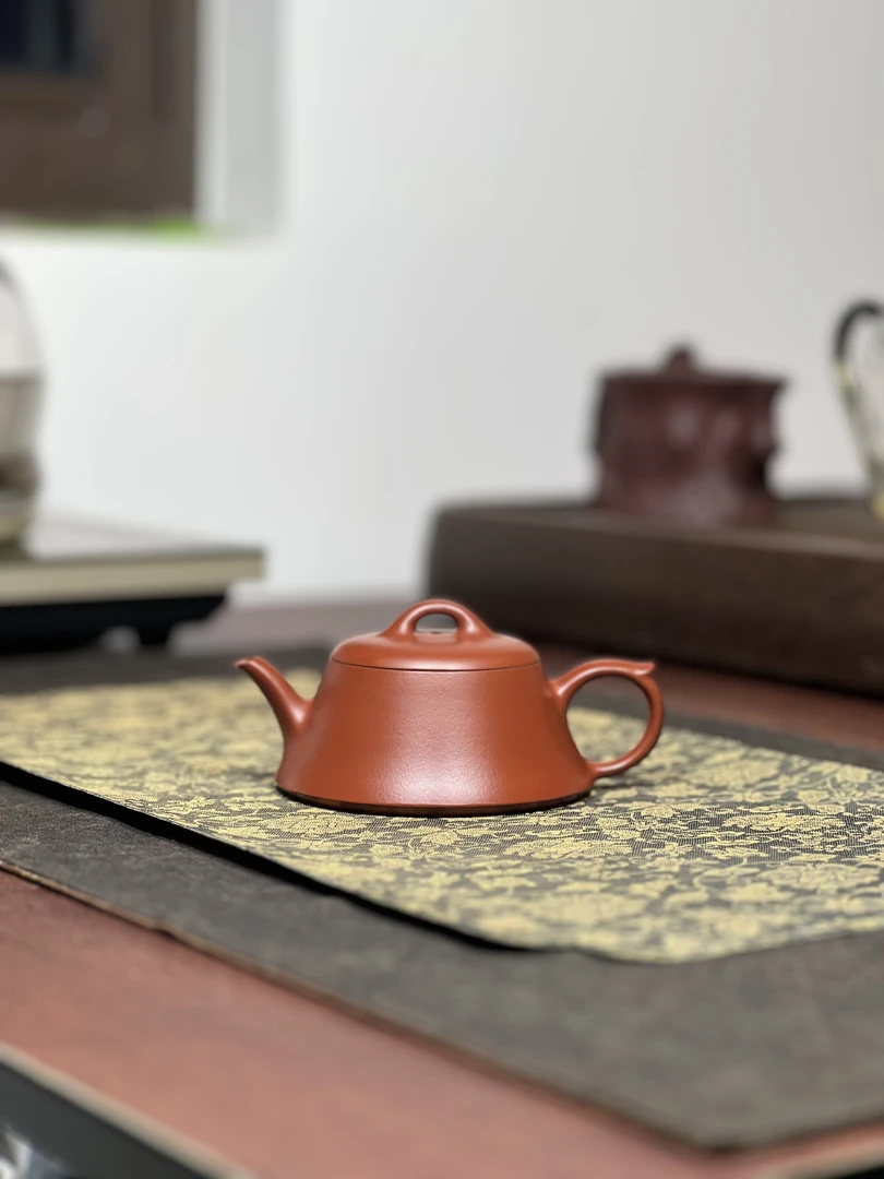 原矿小煤窑朱泥柱础壶125毫升（微瑕）半手工宜兴茶具套装紫砂壶192