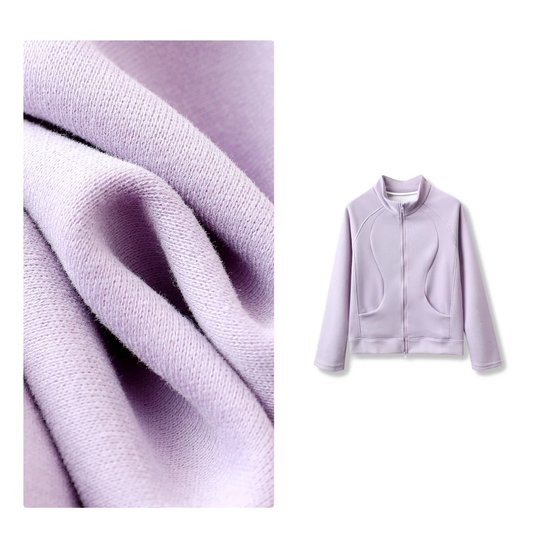 B 门店3&9&9！热皮外套」软糯空气层修身显瘦立领拉链上衣女 C24610