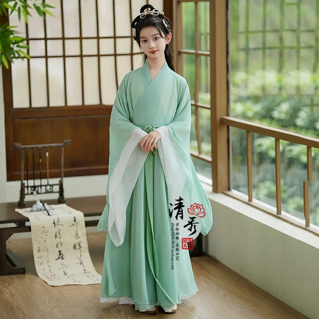 汉服儿童魏晋风秋季唐装中国风超仙侠气女童广袖古装战国袍演出服