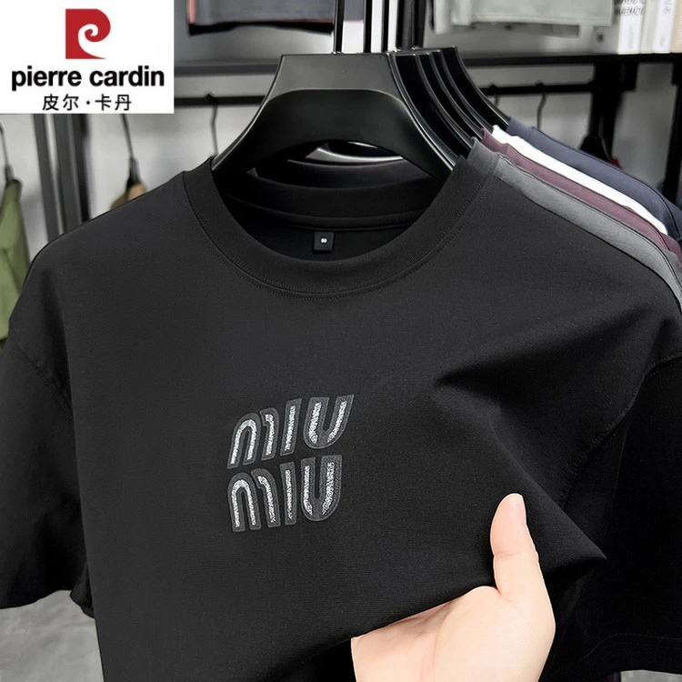 皮尔卡丹新款夏季polo衫男时尚翻领男士POLO衫短袖POLO衫宽松印花