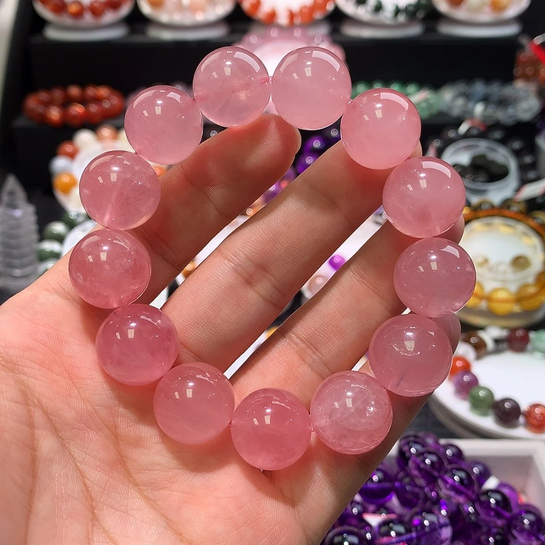 未镶嵌手链水晶马达加斯加粉晶16+