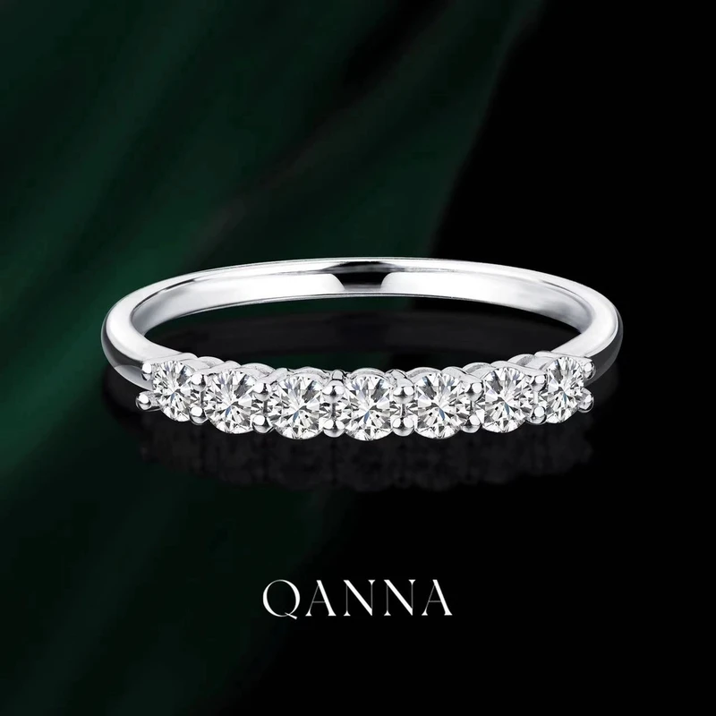 QANNA【七公主】【60分】【重金版】轻奢豪华满钻经典钻石排戒戒指AY