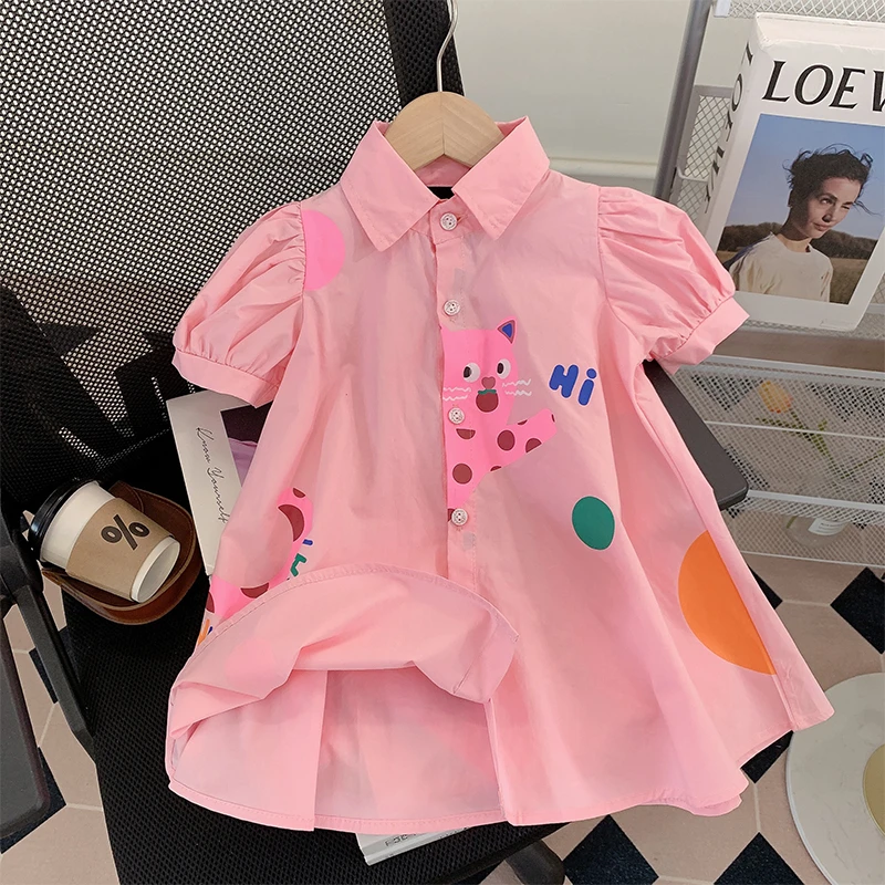 【米家原创】女童衬衫裙夏装2025新款洋气儿童短袖连衣裙夏季裙子