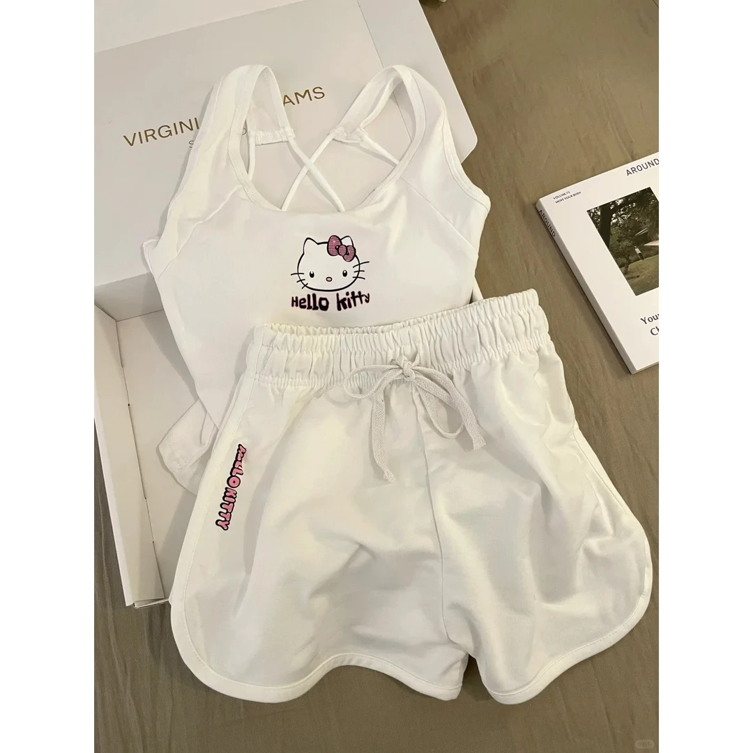 【甜美kitty】纯欲性感辣妹凯蒂猫吊带睡衣女夏季套装可外穿家居服