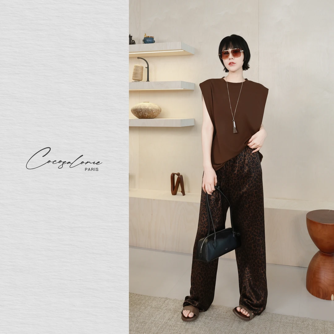 COCO SALOME｜韩彬彬"直角肩"时尚休闲百搭无袖棉马甲942M-(10)