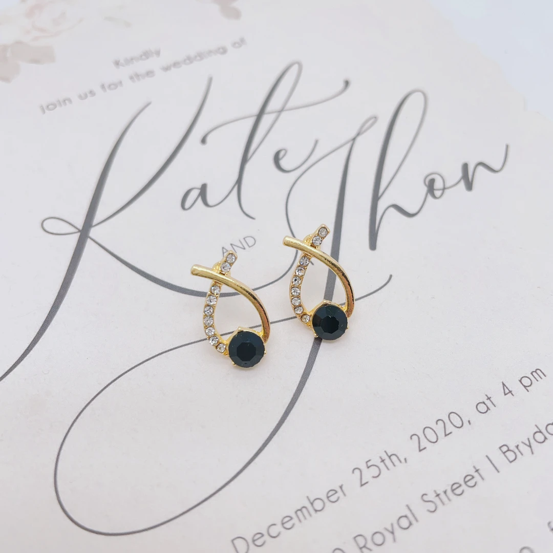 铜合金耳饰 【D32】新款时尚精致甜美百搭简约耳环