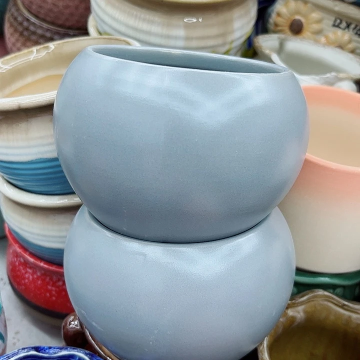 多肉绿植陶瓷花盆9.9包邮，有孔