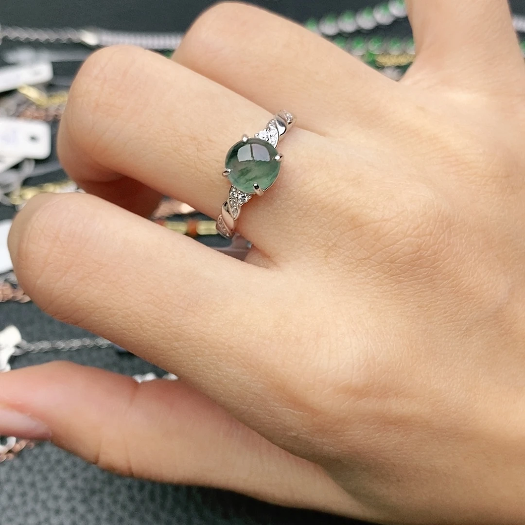 翡翠银S925镶嵌戒指