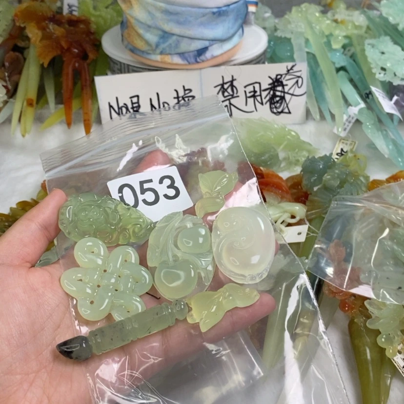 【闪购商品】岫玉发饰未镶嵌快**情
