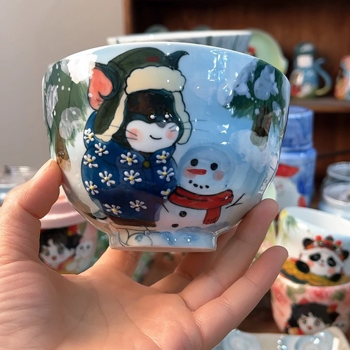 不锈钢景德镇釉下手绘陶瓷