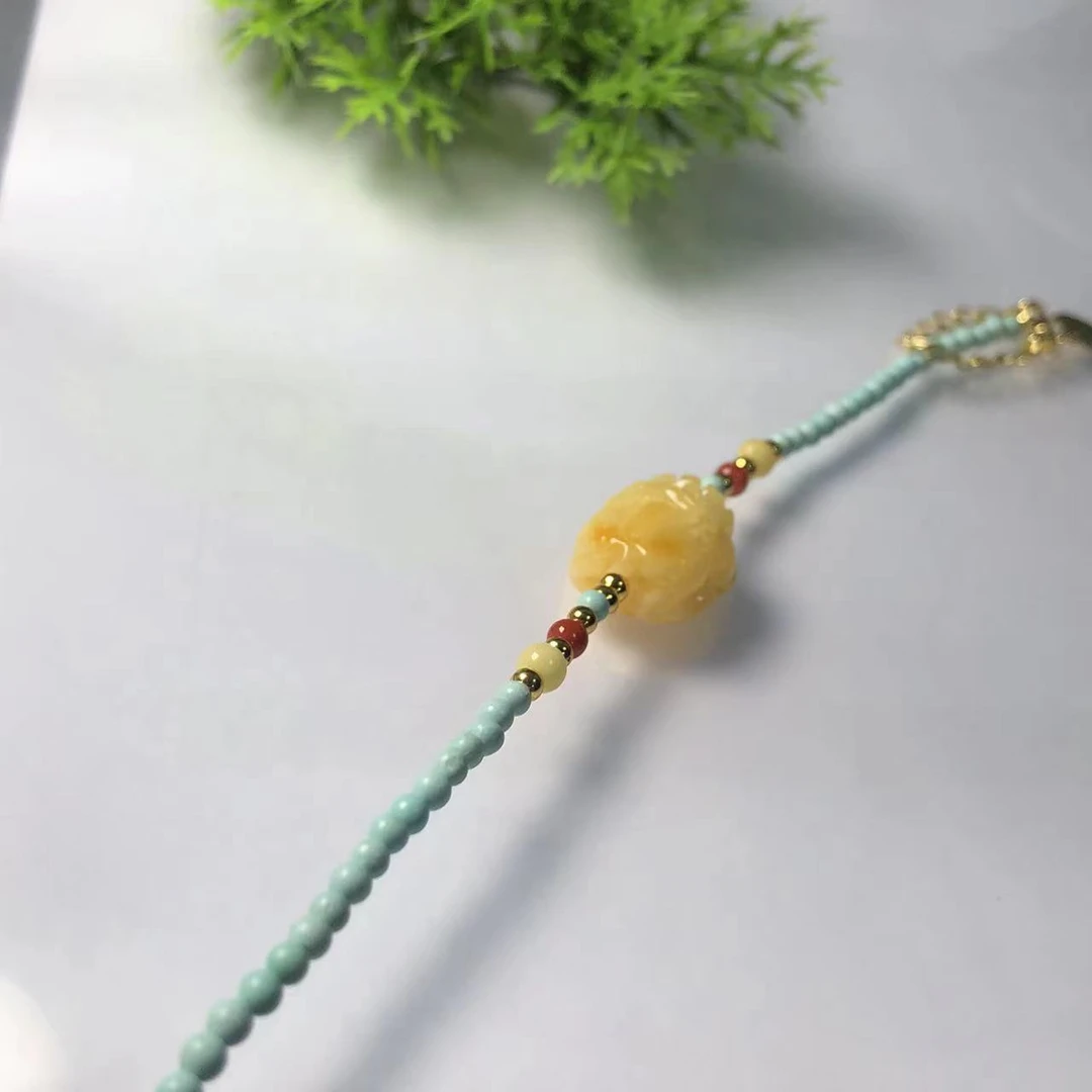 貔貅蜜蜡单颗手链