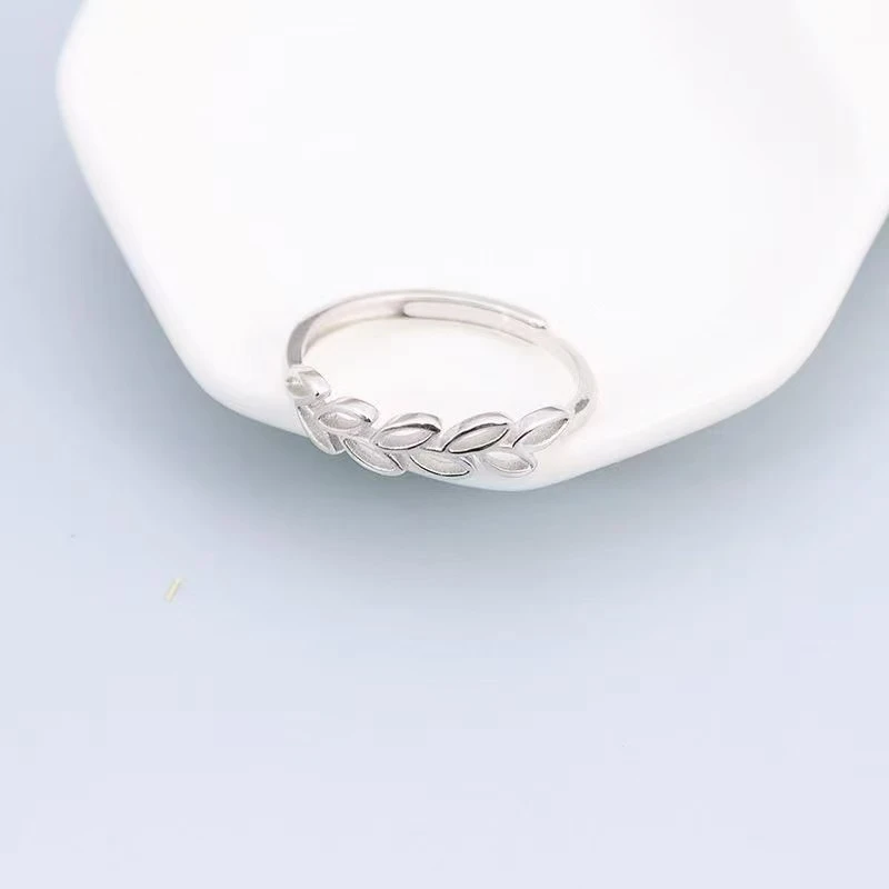 足银戒指 999.9  麦穗开口戒指