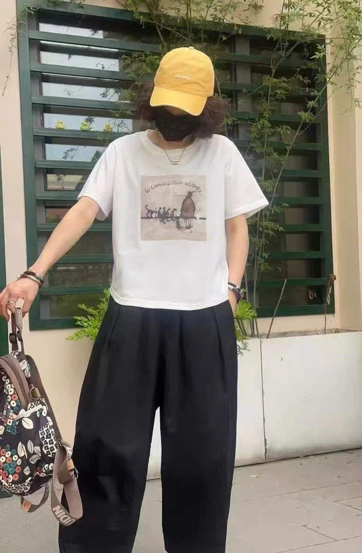 KJ6530新款韩版宽松显瘦卡通印花T恤