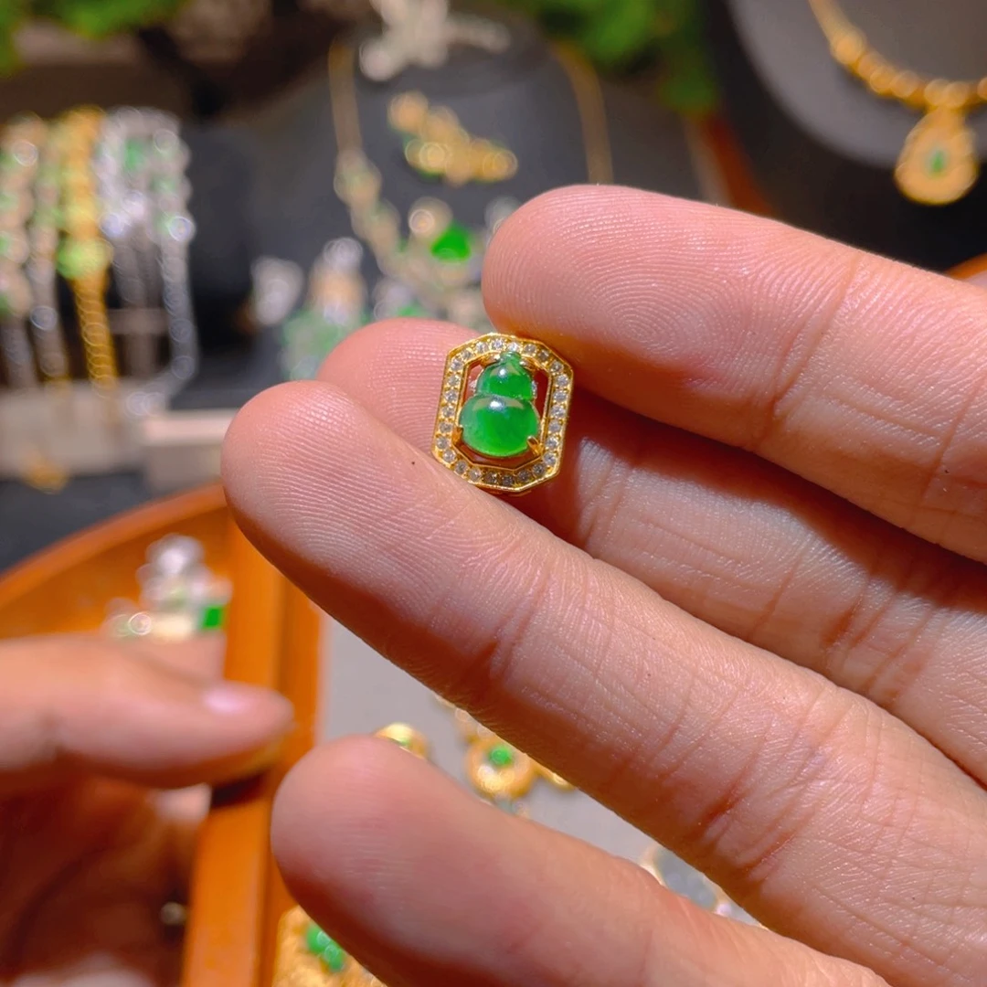 翡翠银S925镶嵌吊坠(不含链)