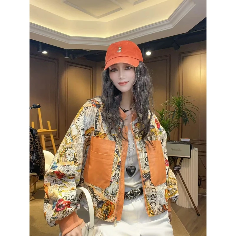 春秋短款街头画报工装夹克外套女2026年新款设计感超火美式棒球服
