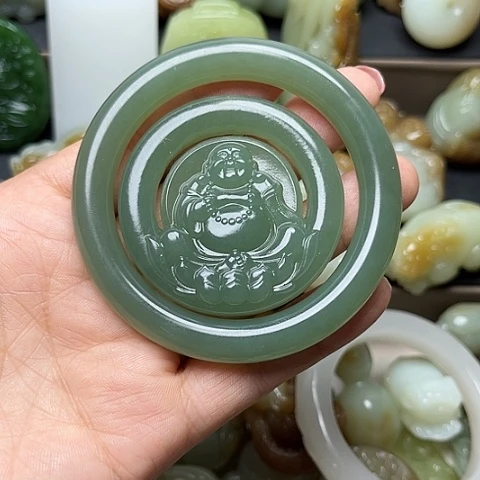 和田玉未镶嵌颈饰花*