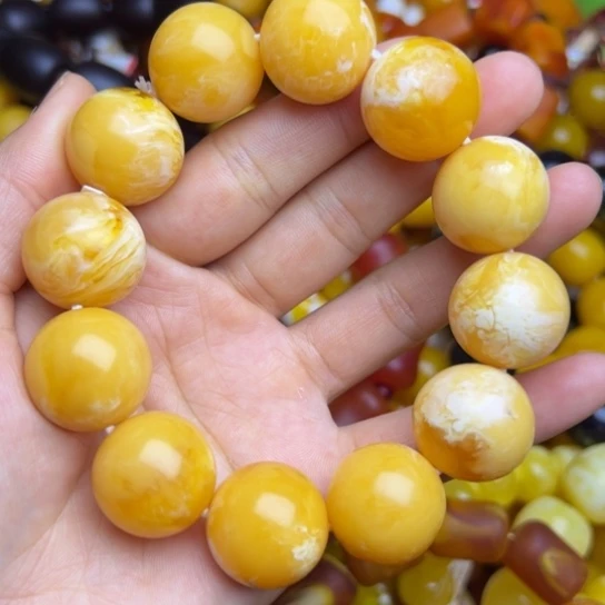 琥珀未镶嵌手链蜜蜡