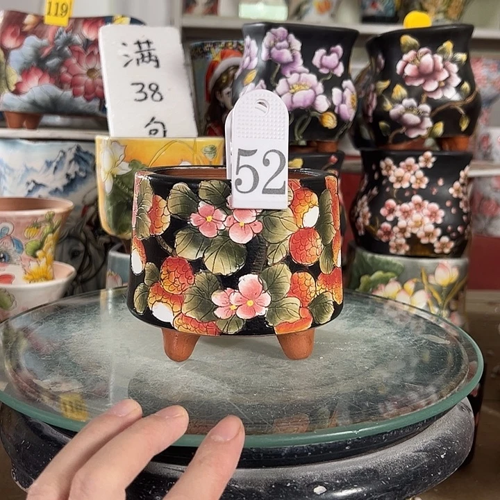 满38包邮 景德镇幸运花盆