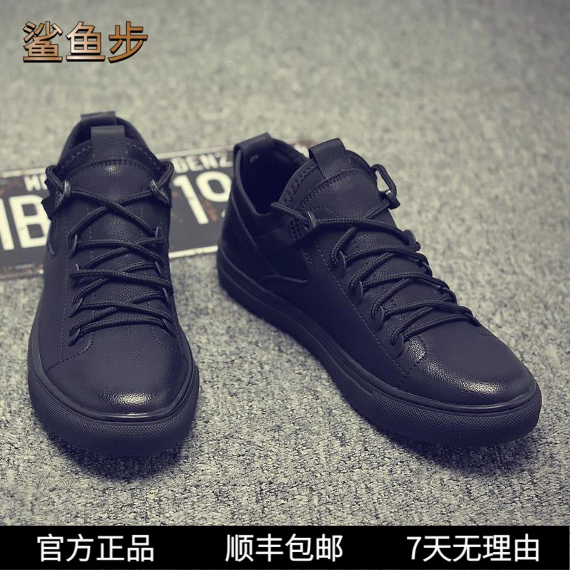 鲨鱼步男鞋夏季透气潮鞋2025新款韩版潮流百搭增高板鞋英伦男士鞋