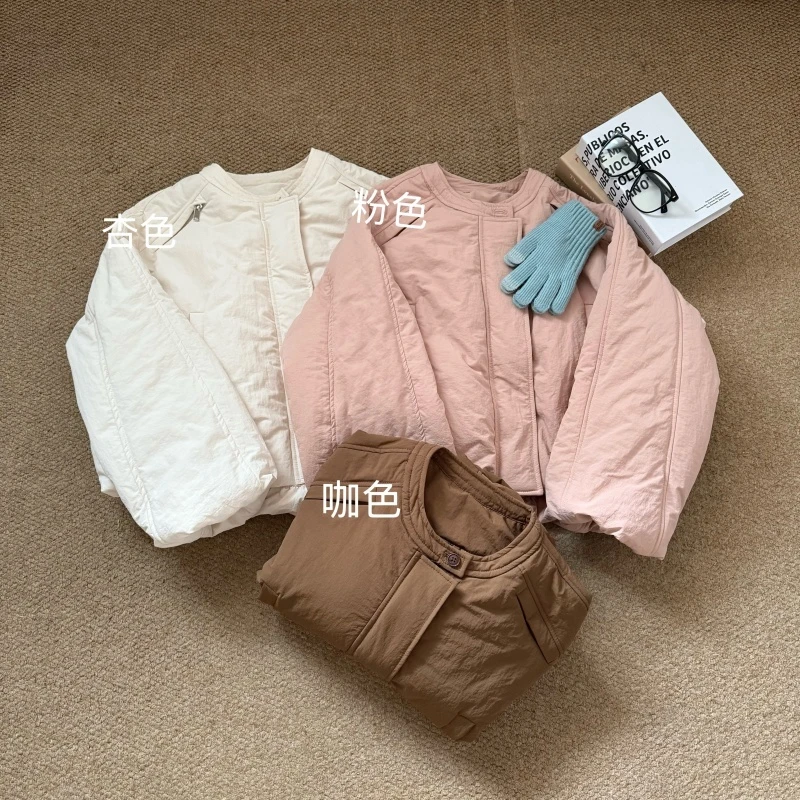 清版特价【奶茶】韩系少女秋冬暖暖南瓜花苞袖短款棉服外套上衣