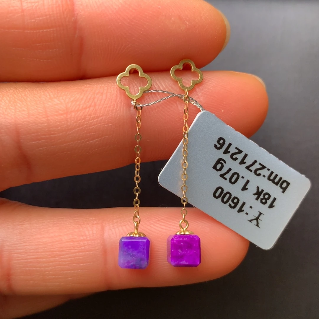 苏纪石（舒俱来）18K金镶嵌耳饰