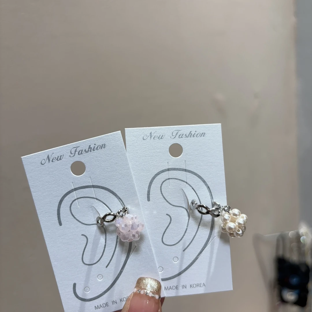 合金耳饰 设计款米粒珠球球耳骨夹R979