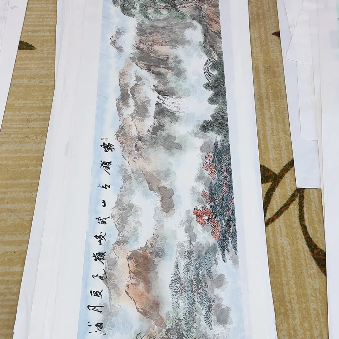 后***来国画四尺对开手绘做哦
