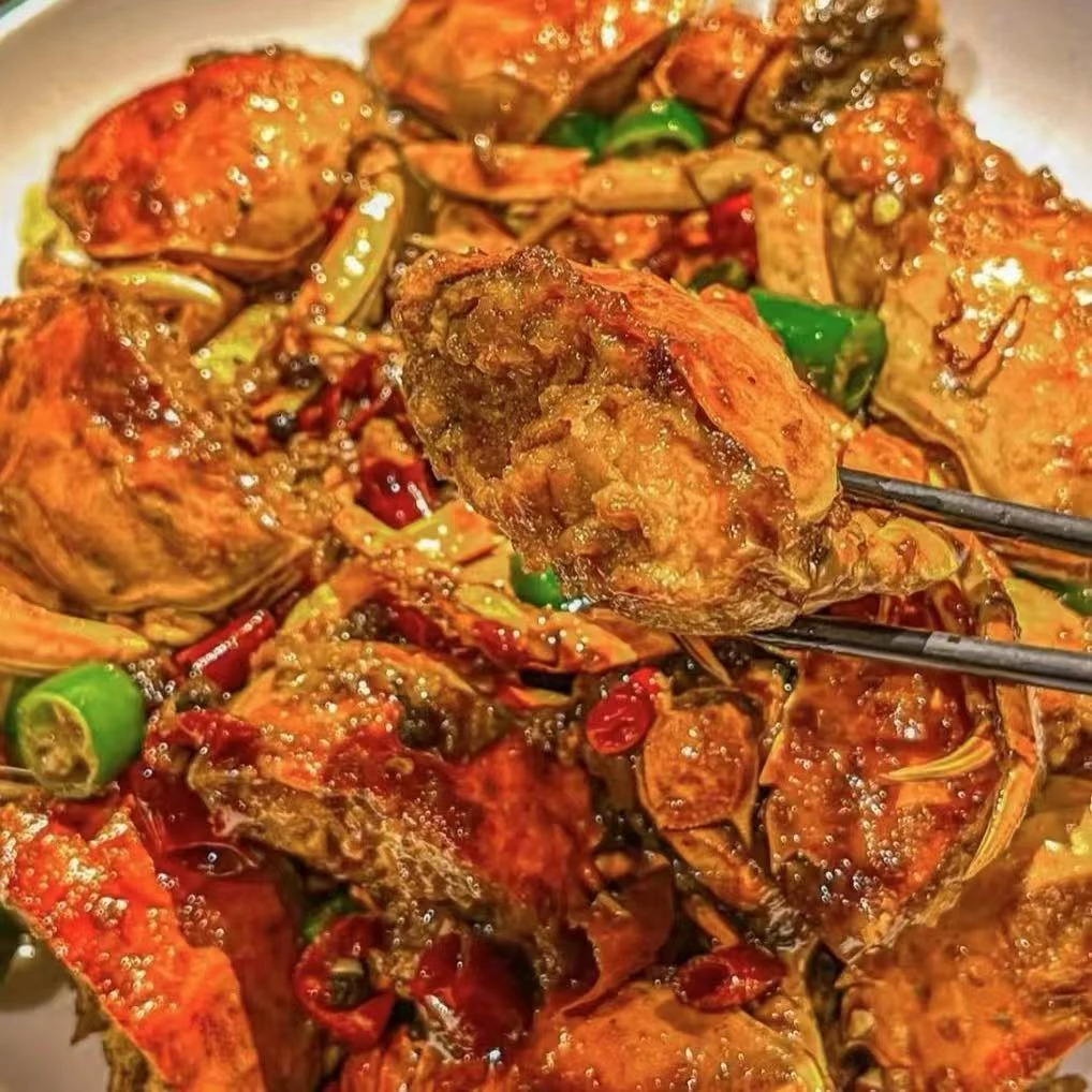 【买三送一】香辣蟹1000g罐装即食小螃蟹特产小吃解馋小海鲜海味零食