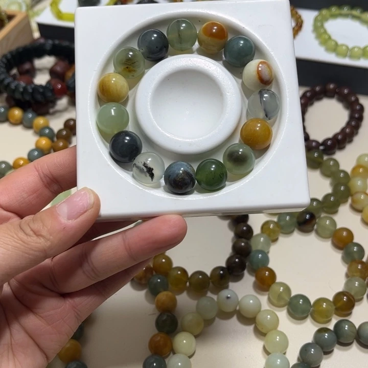 蛇纹石玉未镶嵌手链卡14