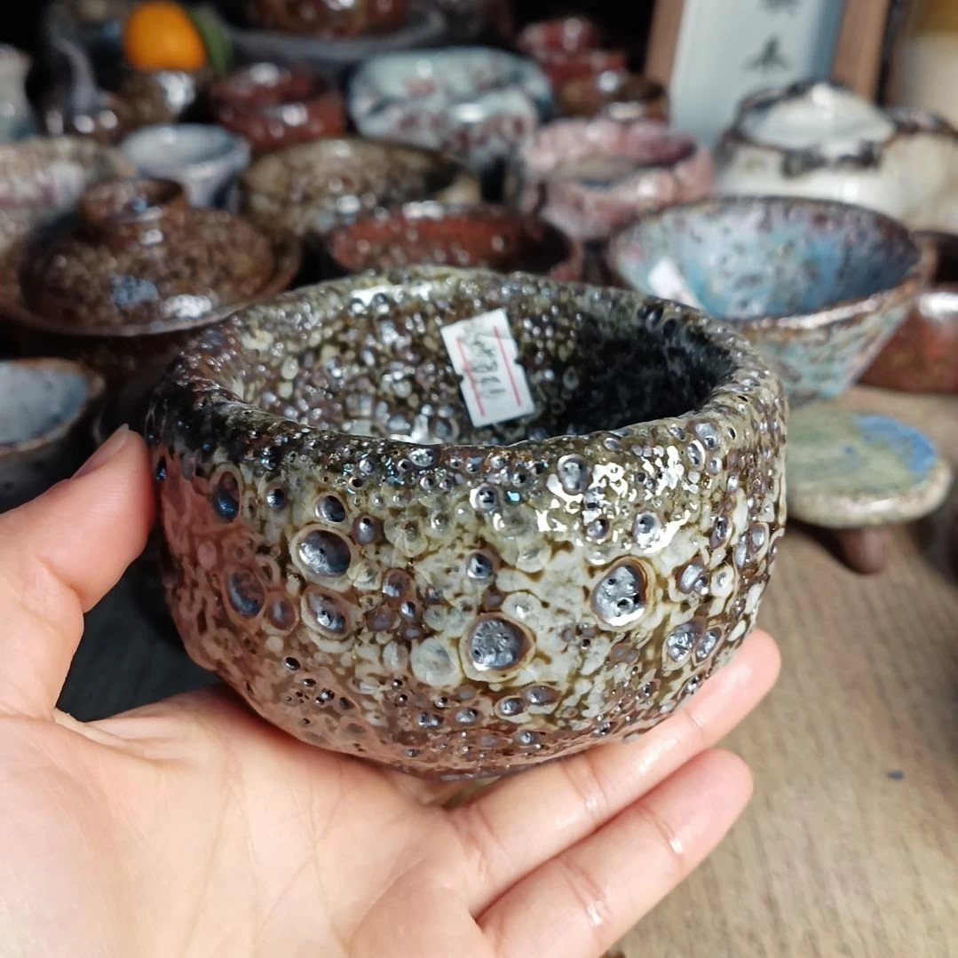 用***6志野柴烧手捏主人杯