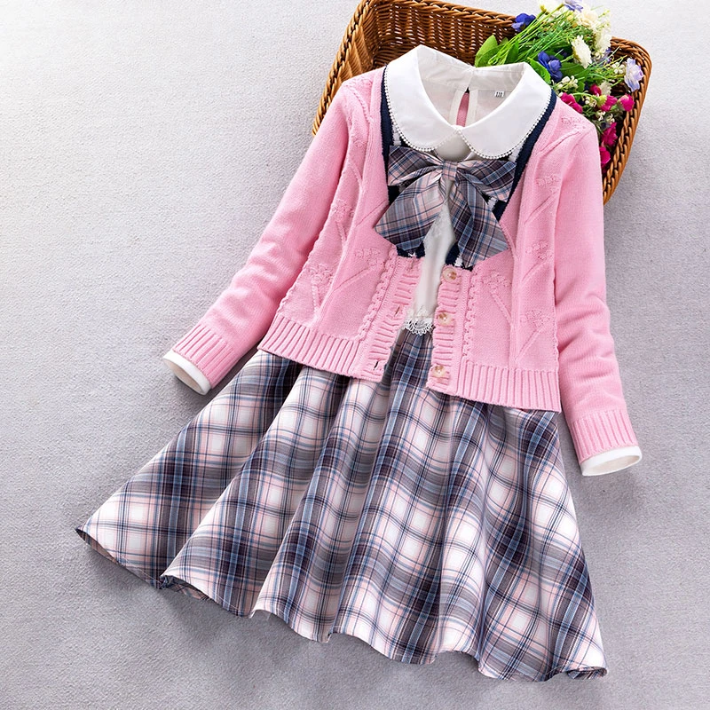 女童春季套装新款连衣裙春秋款洋气公主小女孩儿童两件套学院风