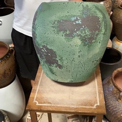 紫砂花盆口24高度31绿地球