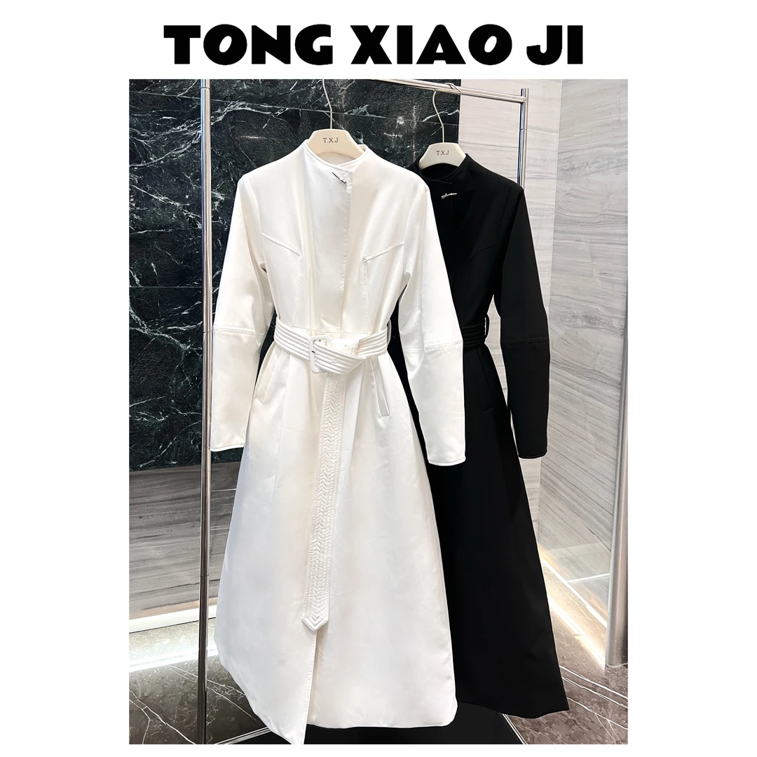 【极简大衣】廓形设计长款白鹅绒外套保暖羽绒服