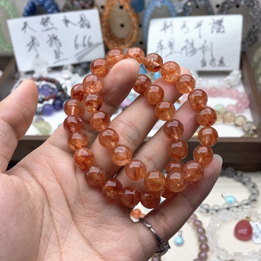 手链未镶嵌水晶11咪满体红胶花