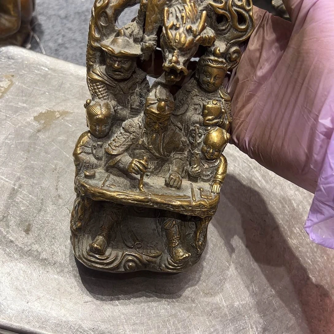 用**点刀柄链接瑕疵黄铜摆件工艺品