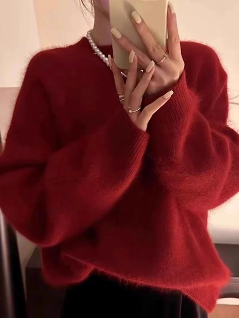 【七七专属】拉绒圆领300~350克新款轻奢百搭中少淑休闲百搭女装