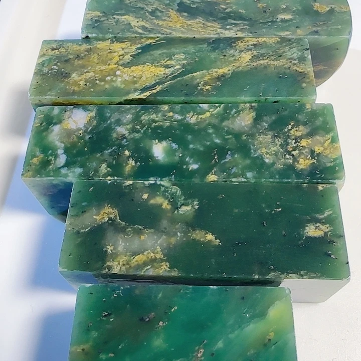 印石青田石四川雅安绿2.5正章5个