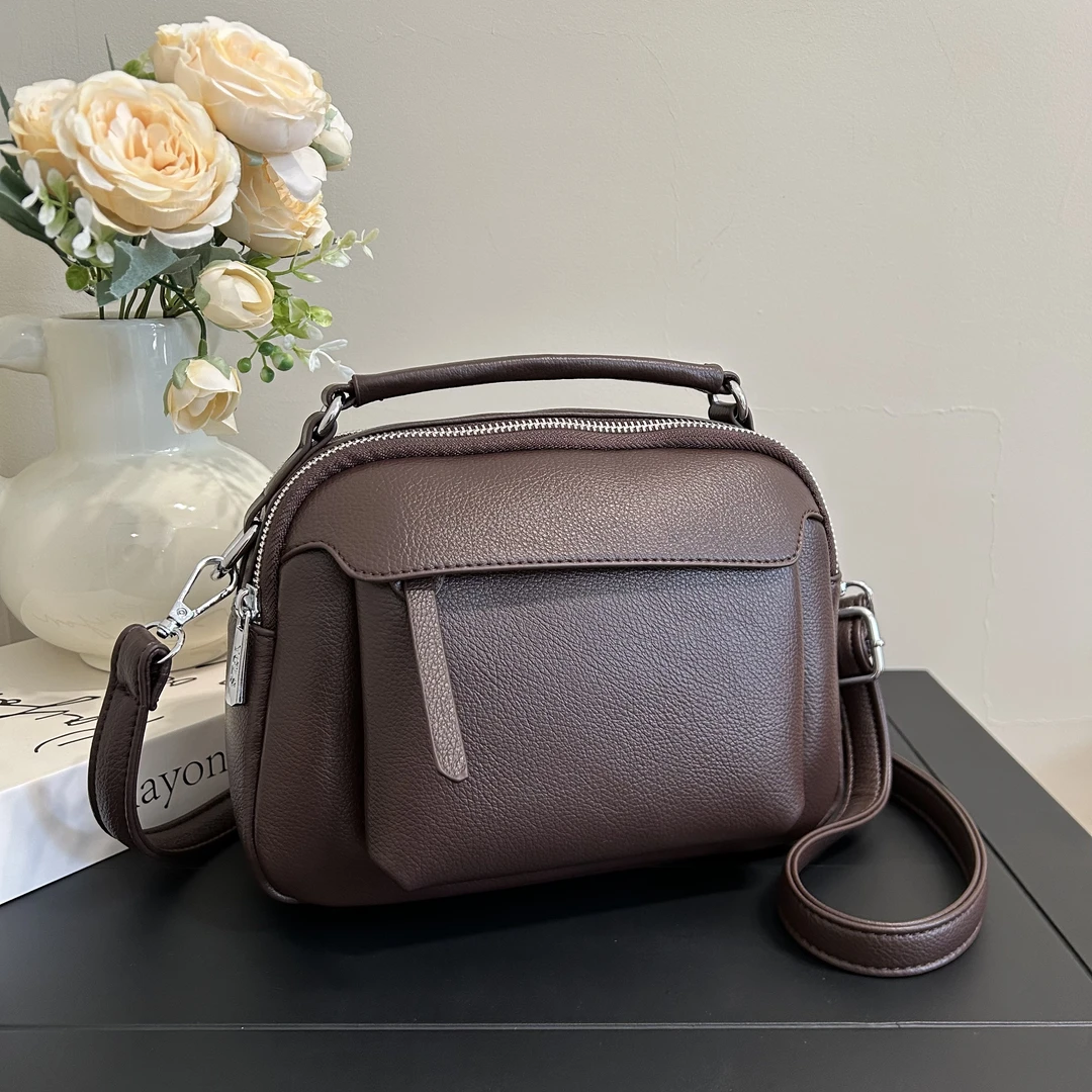 时尚小方包2025新款女士单肩斜挎手提女包休闲百搭真皮肩包潮流