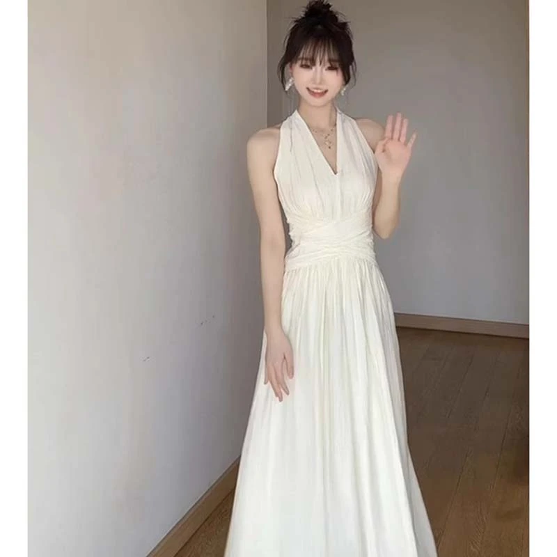 【有里布】时尚气质设计感修身法式连衣裙女夏季收腰小众长裙D0840