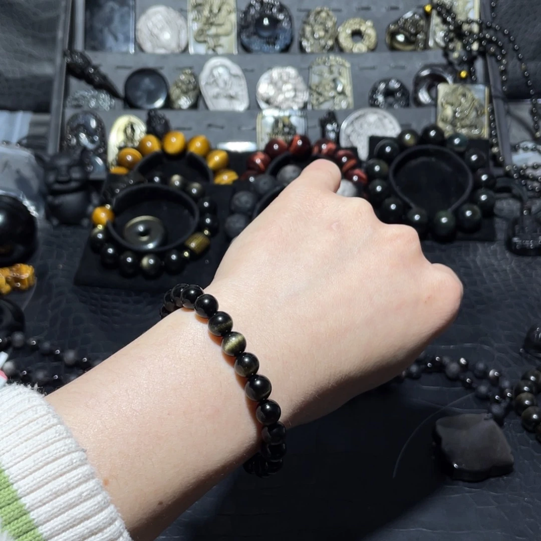 黑曜岩手链未镶嵌喆