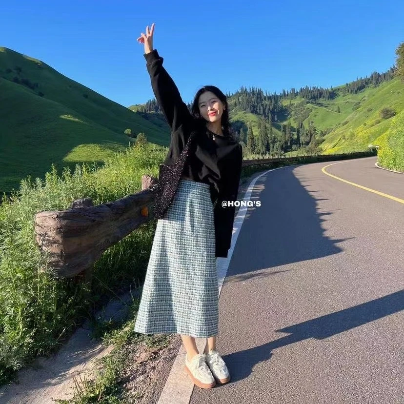 香风半裙时尚气质复古韩版网红法式百搭宽松长款裙子 2920