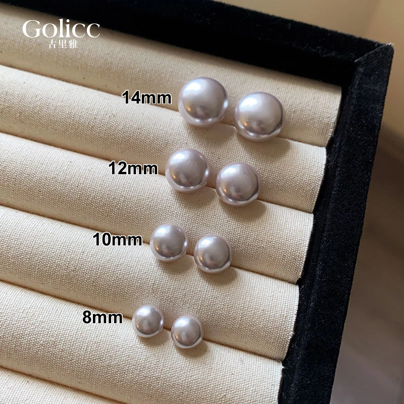 铜合金耳饰 曼塔玫瑰色扁馒头耳钉轻奢小众高级感耳饰1322