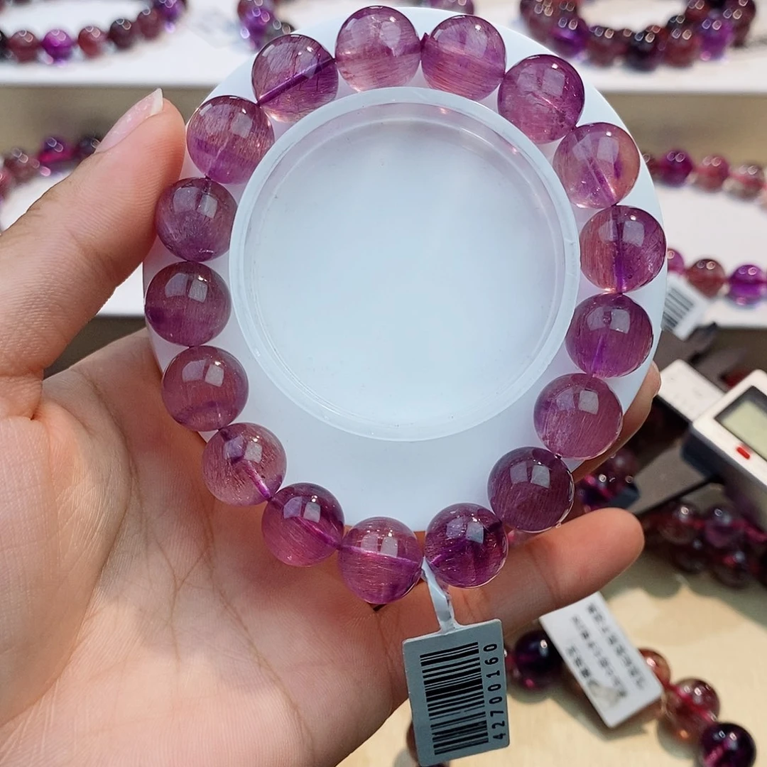 未镶嵌水晶手链紫粉超七12+