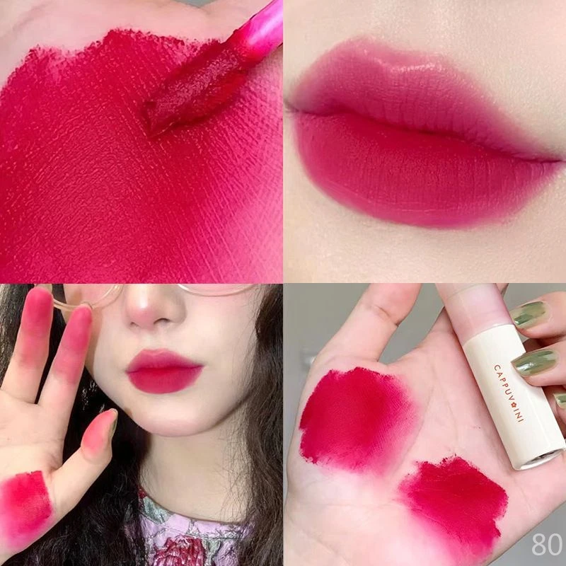 韩系嫩粉女团色丝绒唇泥纯欲火龙果色丝绒显白黄黑皮友好日常百搭
