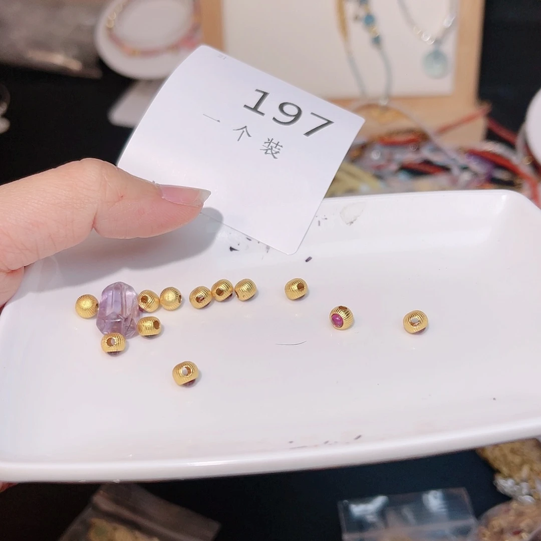 水晶珠宝半成品银S925镀金镶嵌197