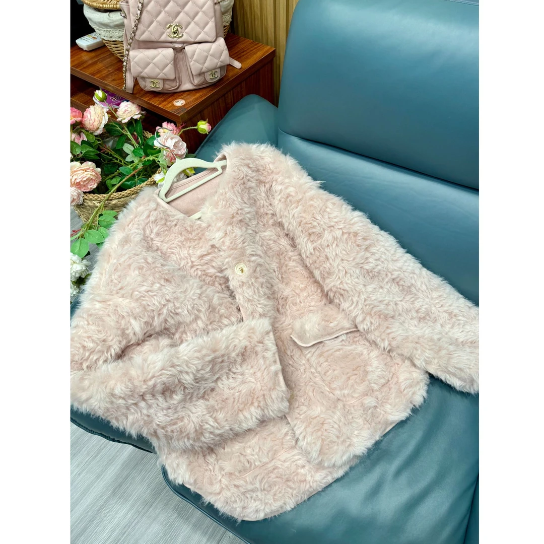 双十一福利《桃花外套》加厚保暖设计感环保皮草短款上衣