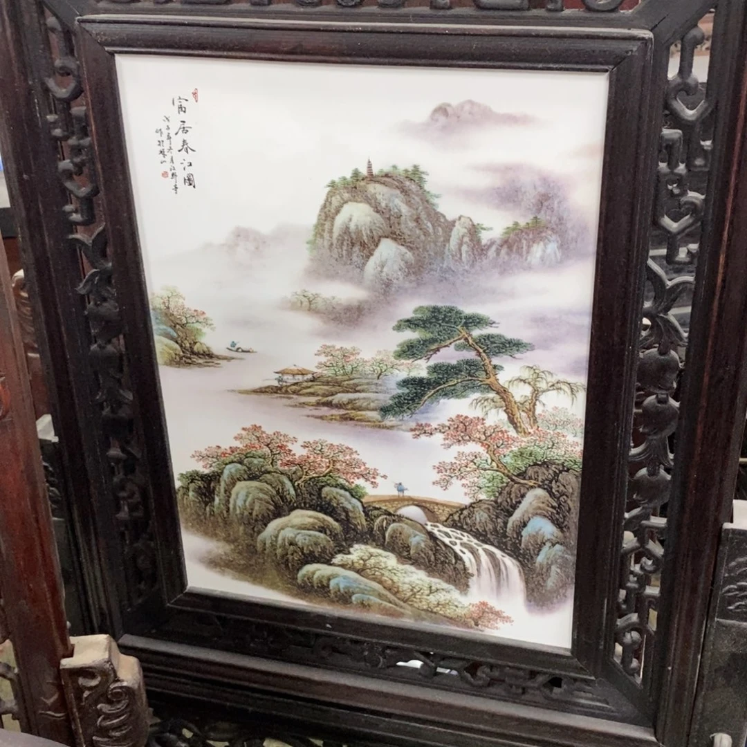 瓷片68*46*1景德镇瓷板画柴窑烧制
